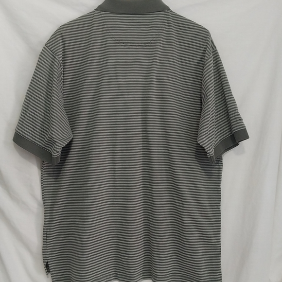 ADIDAS Polo Golf Shirt Men's Large Green Stripes 60s 2ply mercerized cotton - Picture 11 of 11